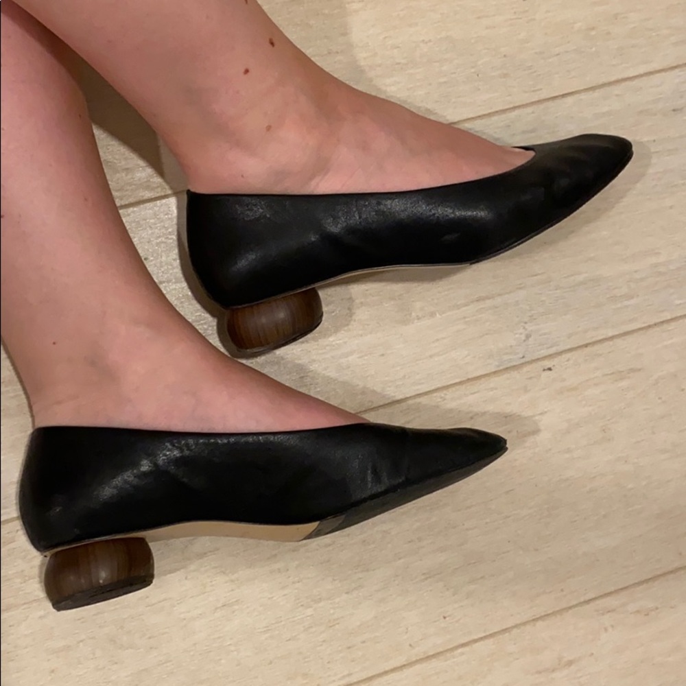 Massimo Dutti black court ballet flats sz 39 - Picture 5 of 14